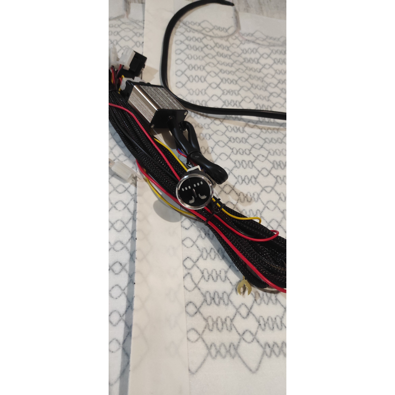 Підігрів сидінь автомобільний вуглеволокно 12 вольтів кругла кнопка Підігрів сидінь автомобільний вуглеволокно 12 вольтів кругла кнопка