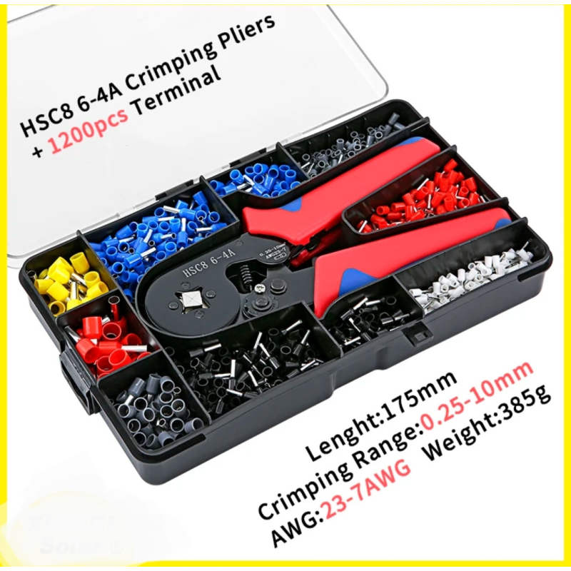 Обтискні кліщі кримпер 4 кулачки HSC8-4A + набір наконечників (клем) — 1200 шт. Обтискні кліщі кримпер 4 кулачки HSC8-4A + набір наконечників (клем) — 1200 шт.