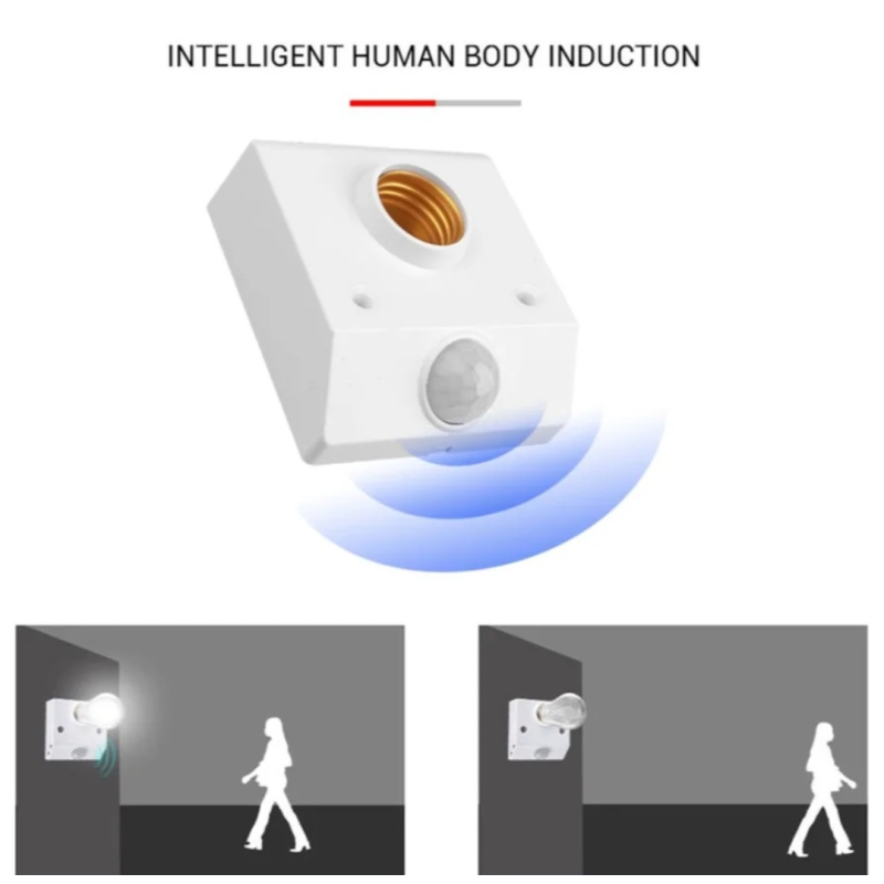 Патрон Е27 з датчиком руху, заощадження електроенергії Патрон Е27 з датчиком руху, заощадження електроенергії