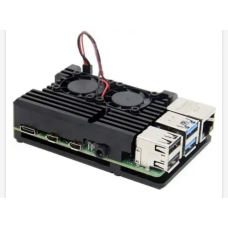 Система охолодження (корпус) для Raspberry Pi 4 алюмінієва з 2 вентиляторами RA503