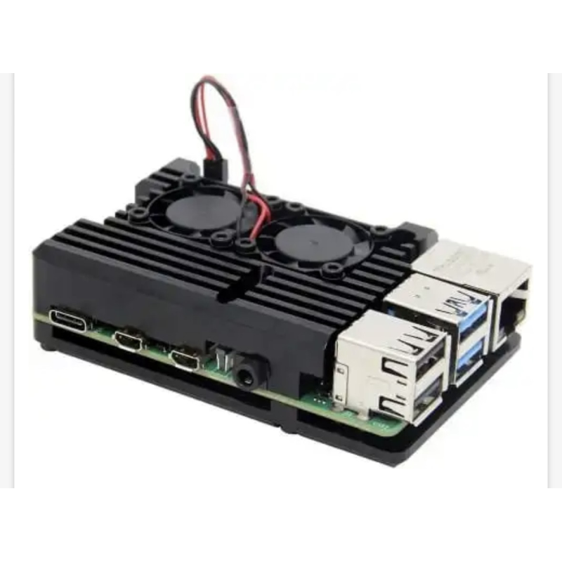 Система охолодження (корпус) для Raspberry Pi 4 алюмінієва з 2 вентиляторами RA503 Система охолодження (корпус) для Raspberry Pi 4 алюмінієва з 2 вентиляторами RA503
