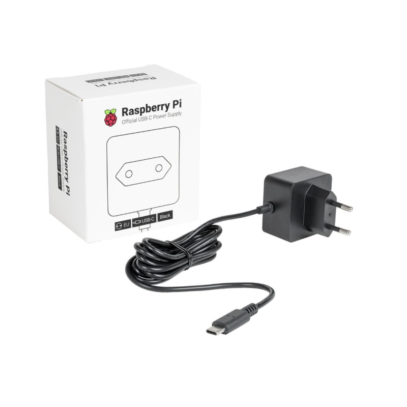 Оригінальний блок живлення для Raspberry Pi 4, 15 W USB — C Power Supply, Black Оригінальний блок живлення для Raspberry Pi 4, 15 W USB — C Power Supply, Black