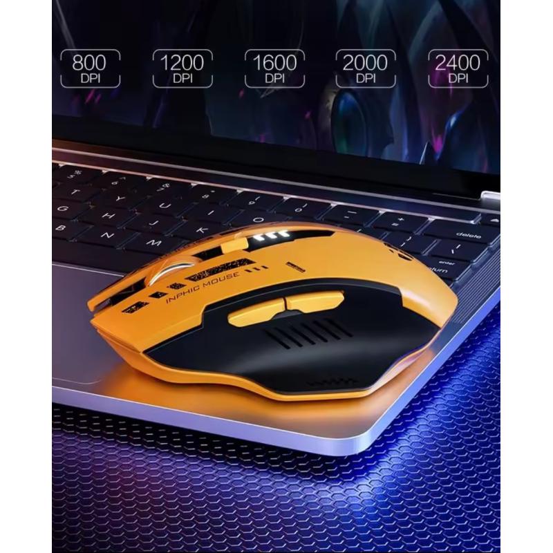 Inphic A9 bluetooth мишка ігрова бездротова безшумна жовта
