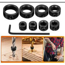 Обмежувачі глибини свердління для свердел 8 шт. діаметром 3-16 мм